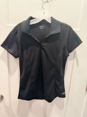 BCG Black Athletic Polo Shirt Medium Performance Golf Activewear Short Sleeve